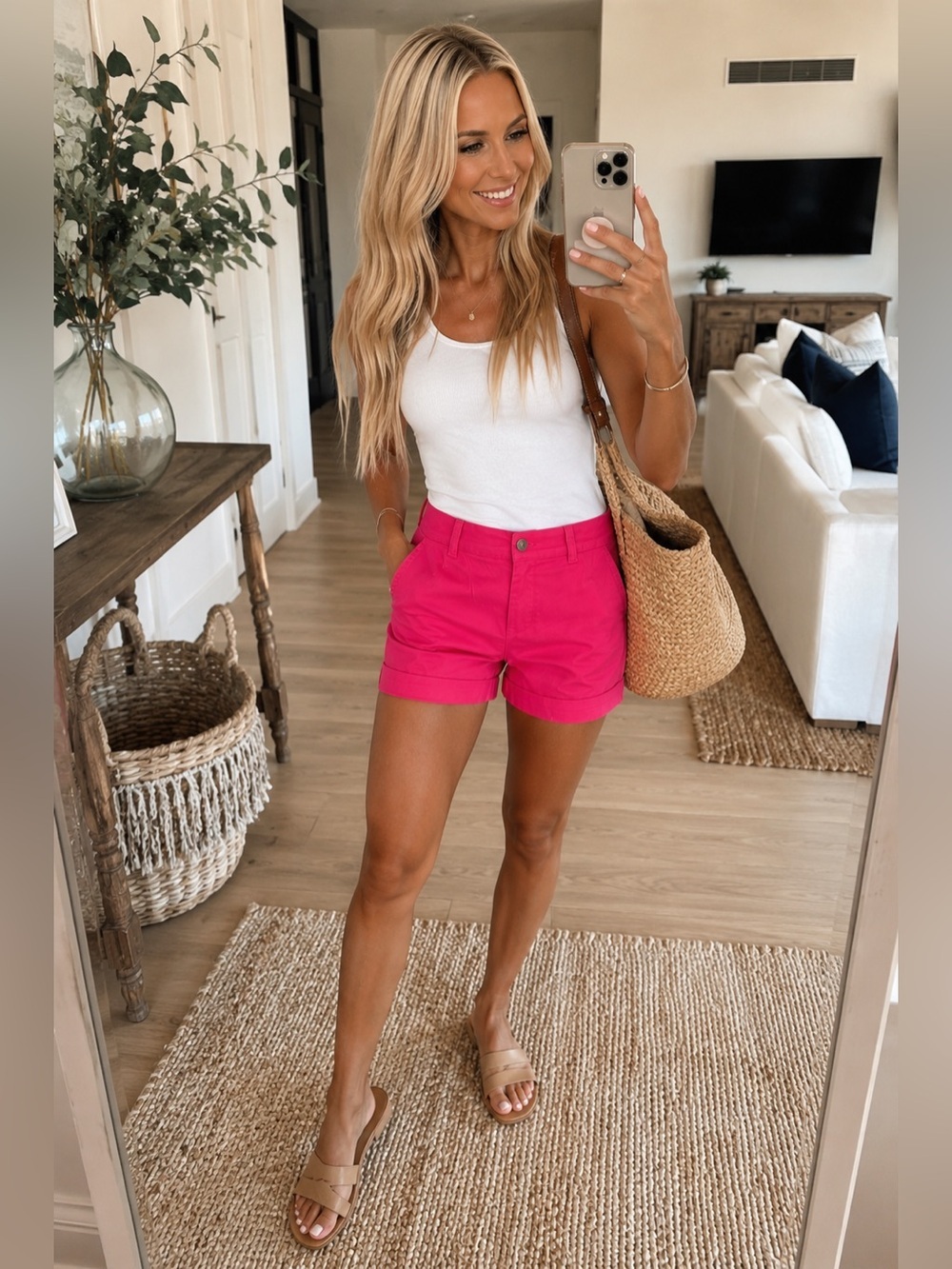 J.Crew Pink Chino Shorts Women’s Size 4 Cotton Cuffed Casual Preppy Summer